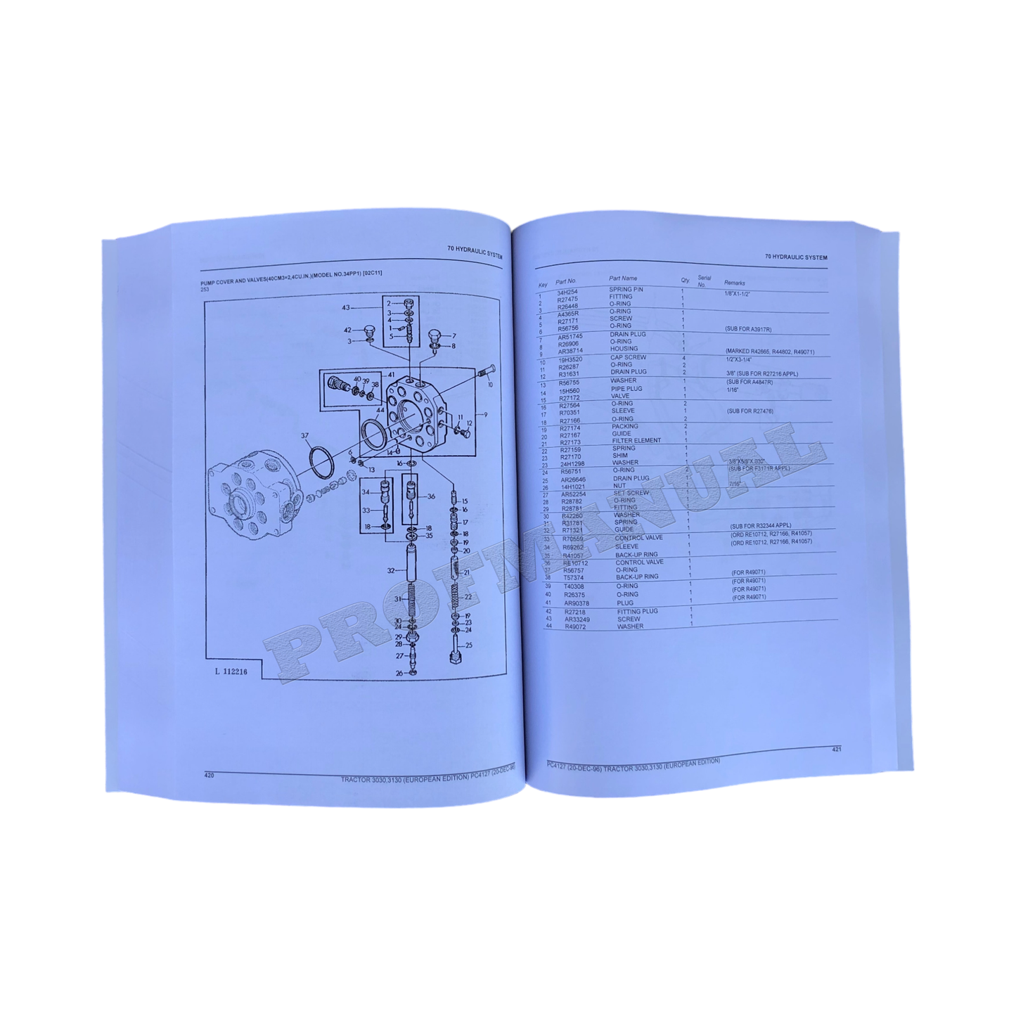 MANUEL DU CATALOGUE DES PIÈCES DE RECHANGE POUR TRACTEUR JOHN DEERE 3130 3030