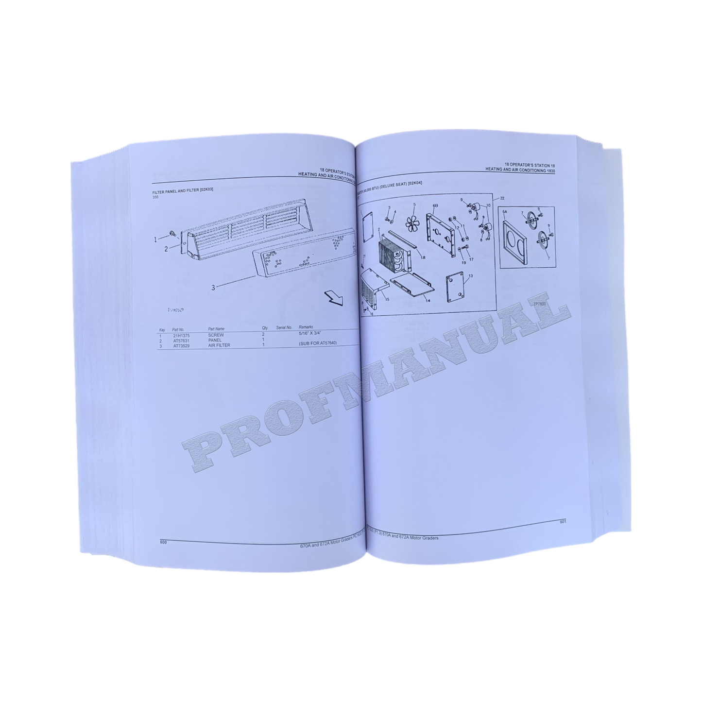 JOHN DEERE 670A 672A MOTORGRADER ERSATZTEILKATALOGHANDBUCH