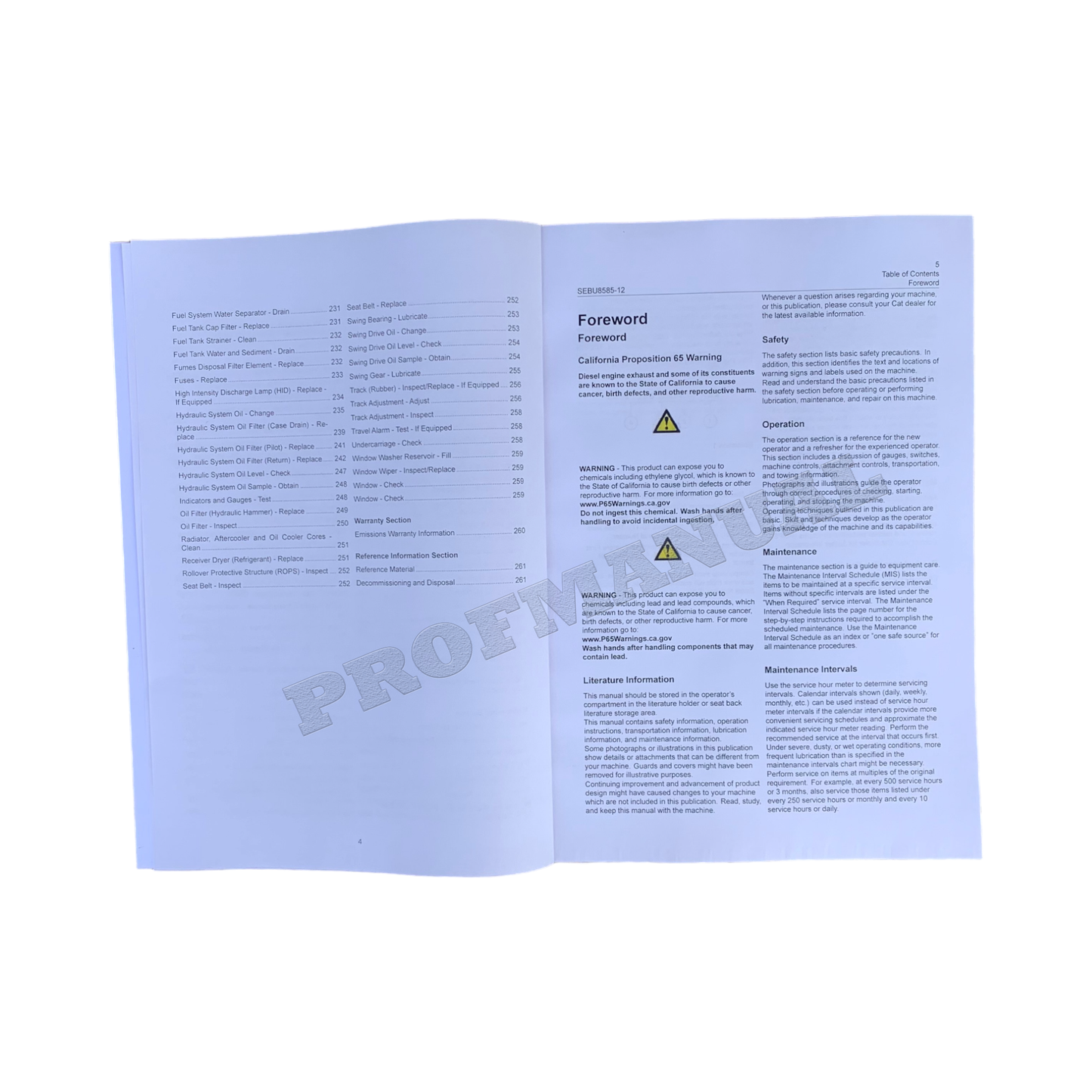 Wartungshandbuch für Baggerbetreiber Caterpillar 314E