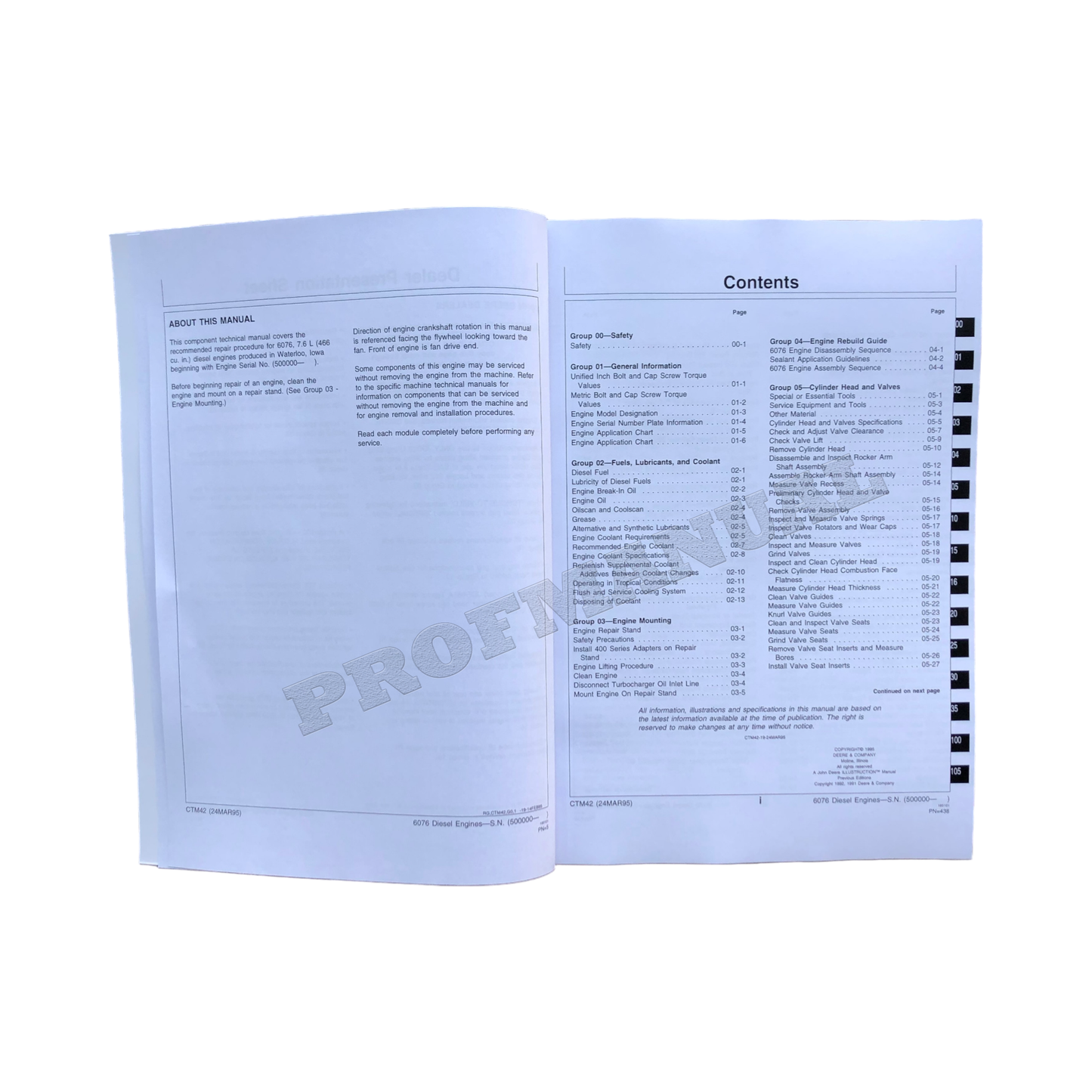 John Deere 7.6L 6076 Engine  Service manual