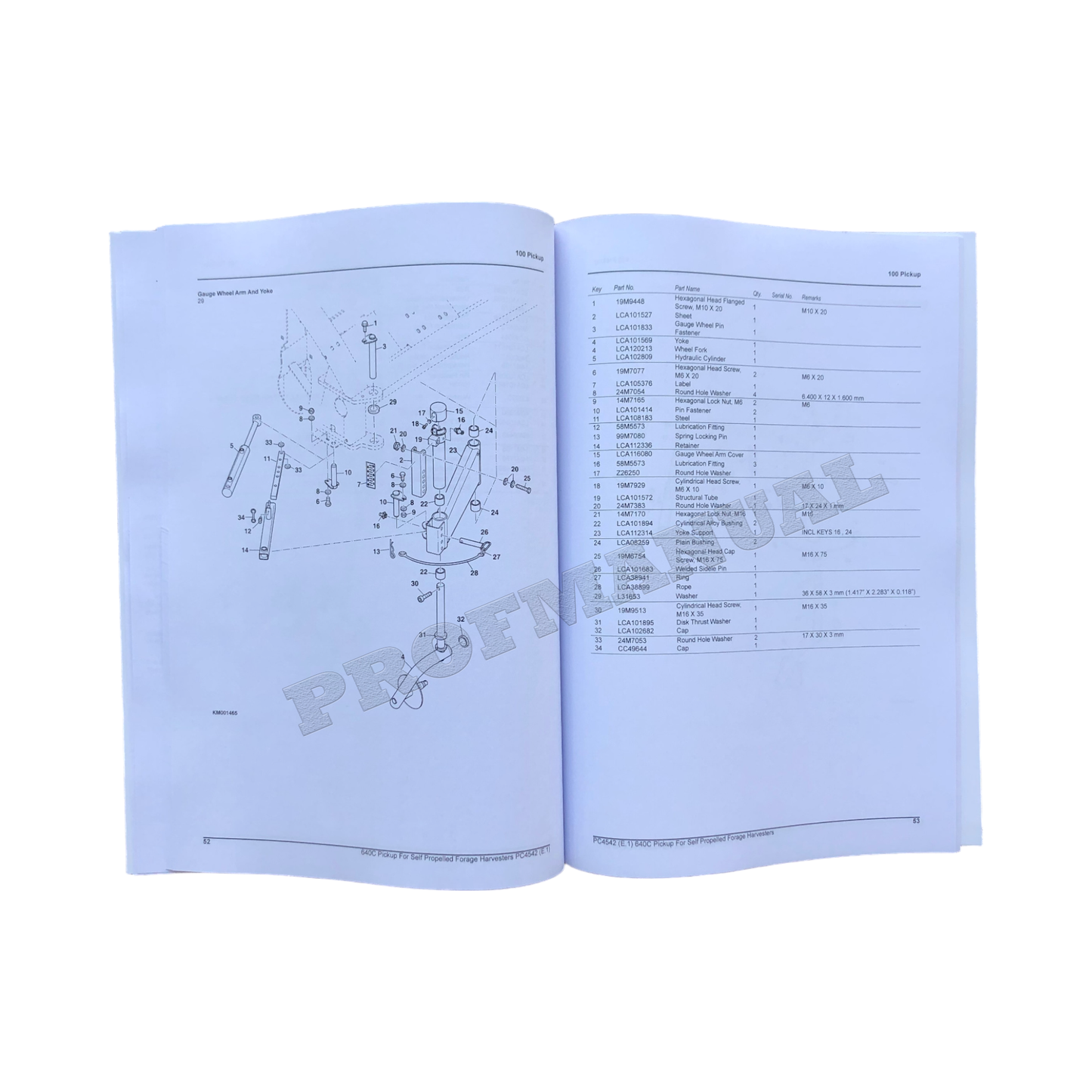 JOHN DEERE 640C HARVESTER PARTS CATALOG MANUAL