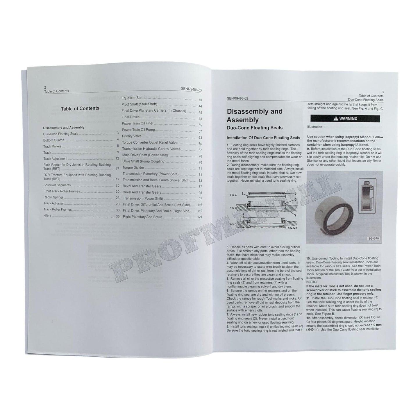 Caterpillar D6R TRACK TRACTOR POWER TRAIN Manual Disassembly Assembly SENR9496