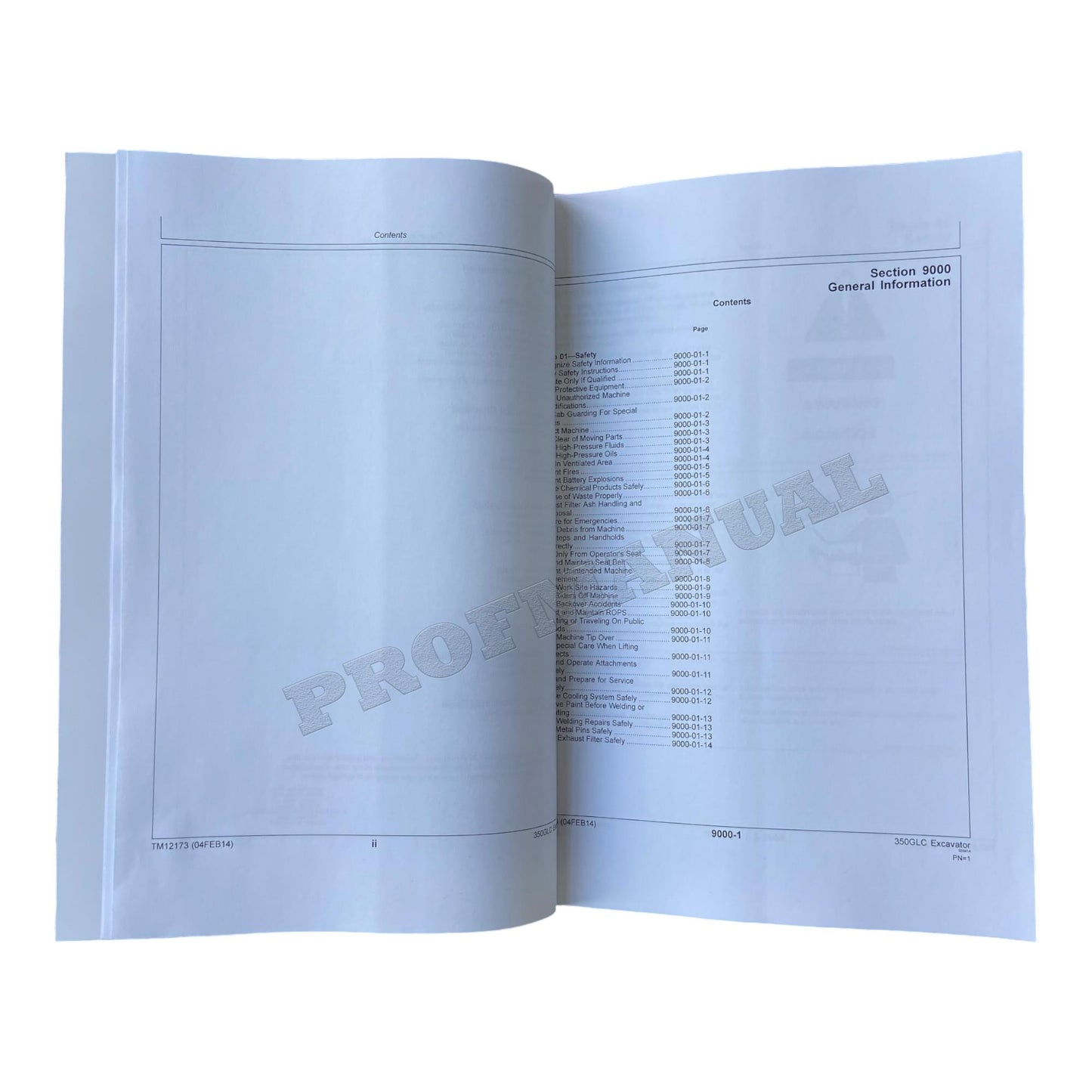 JOHN DEERE 350GLC EXCAVATOR OPERATION TEST SERVICE MANUAL S.N. E808001- TM12173