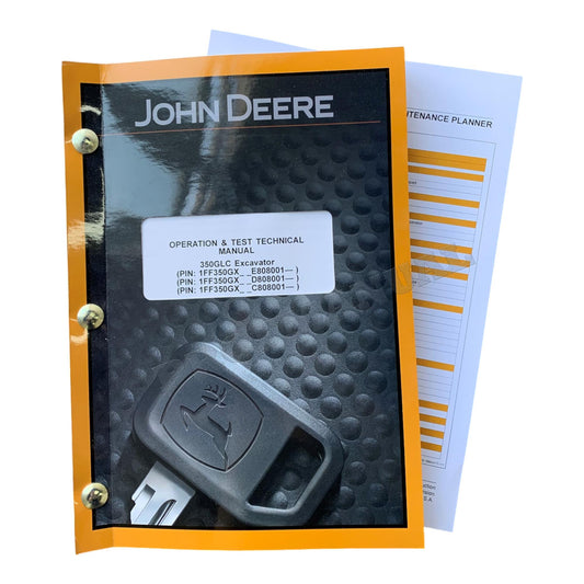 JOHN DEERE 350GLC EXCAVATOR OPERATION TEST SERVICE MANUAL S.N. E808001- TM12173