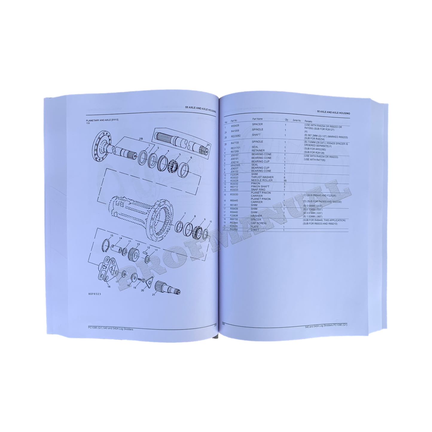 MANUEL DU CATALOGUE DES PIÈCES DE DÉBUSQUEUSE JOHN DEERE 540 540A