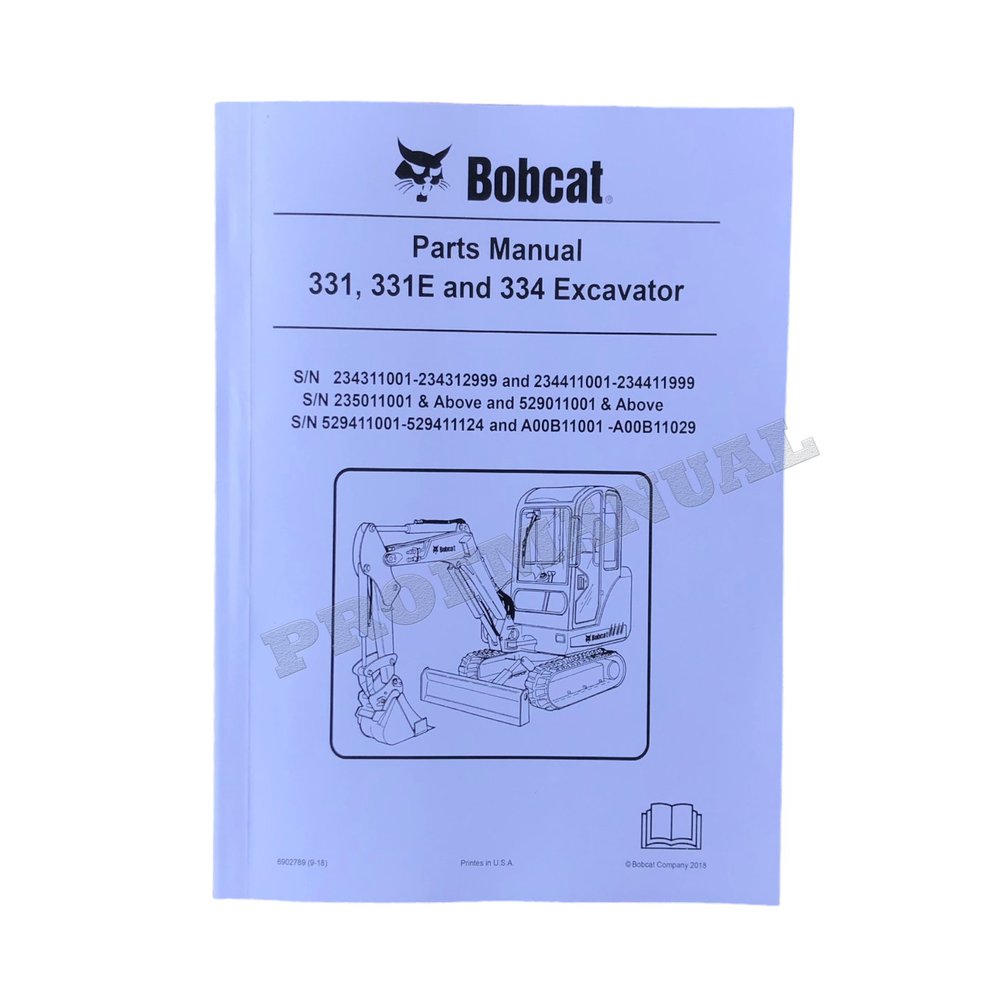 Manuel du catalogue des pièces détachées pour excavatrice Bobcat 331 334