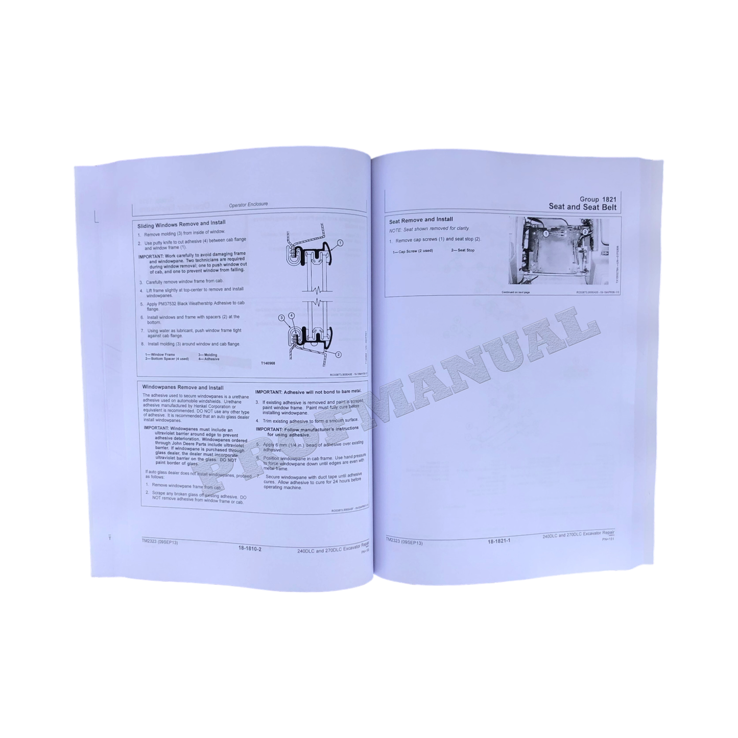 JOHN DEERE 240DLC 270DLC EXCAVATOR REPAIR SERVICE MANUAL TM2323 +BONUS!