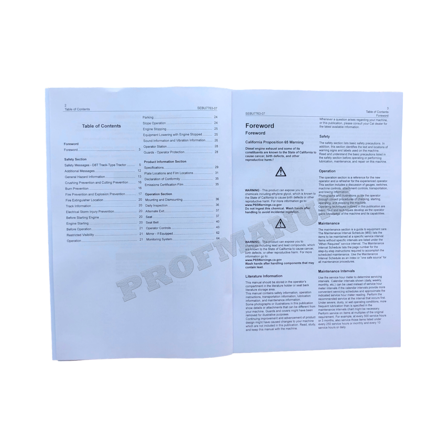 Caterpillar D8T Track Tractor Operators Maintenance Manual ser J8B1-UP KPZ1-UP