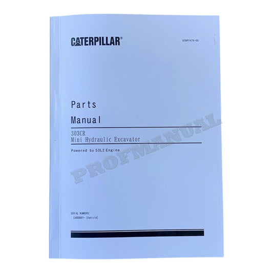 Caterpillar Cat 303CR Mini Hydraulic Excvator Parts Catalog Manual