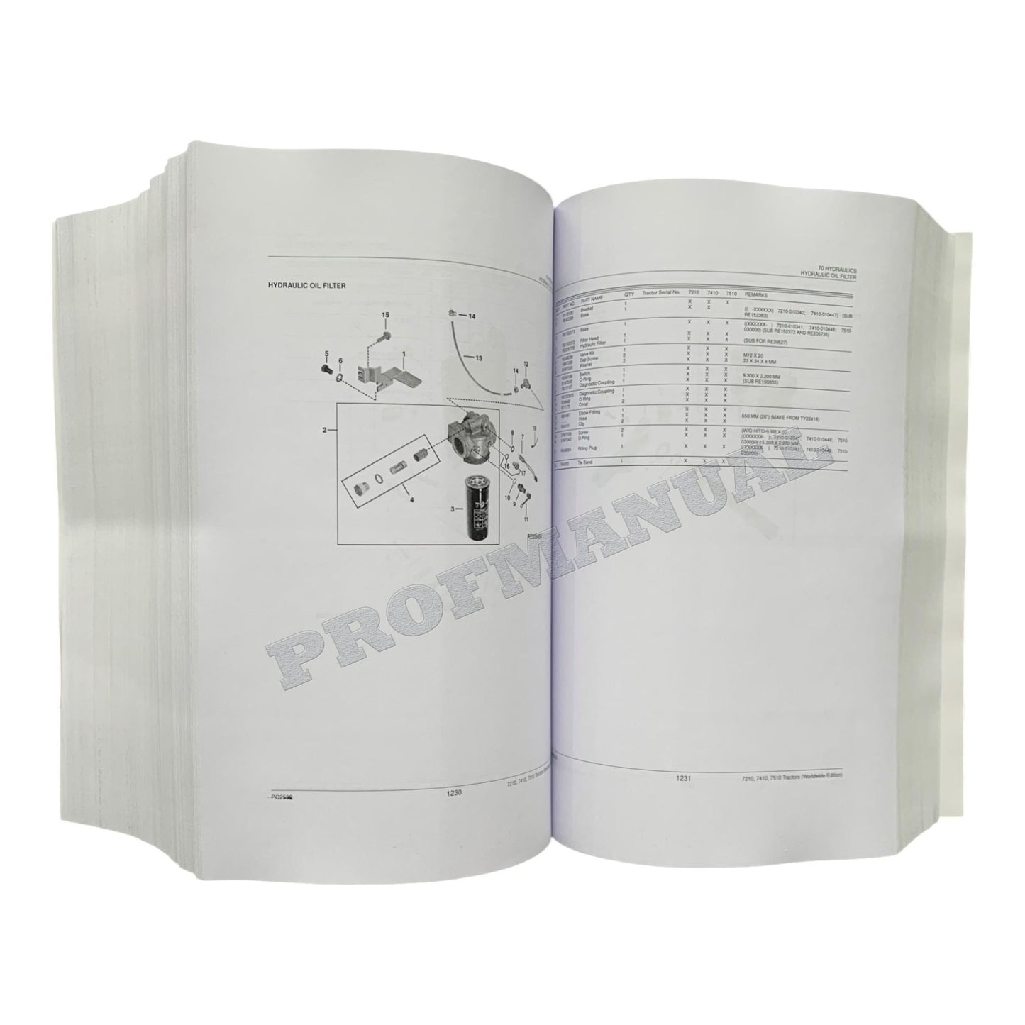 JOHN DEERE 7210 7410 7510 TRAKTOR TEILEKATALOGHANDBUCH 