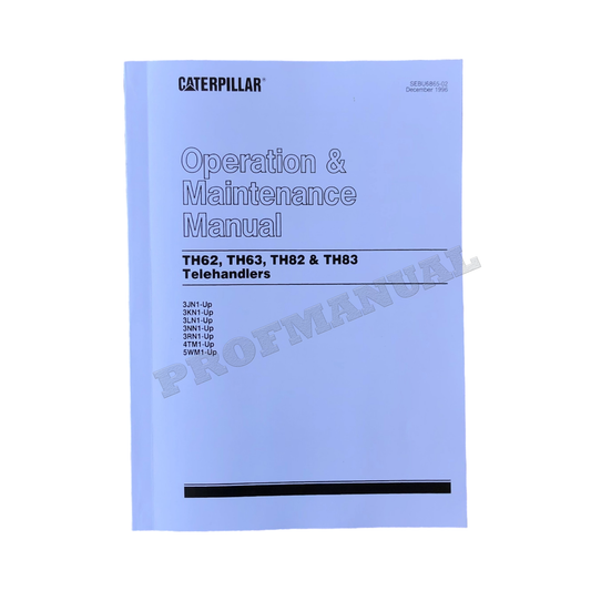 Caterpillar TH62 TH63 TH82 TH83 Telehandler Operators Manual SEBU6865