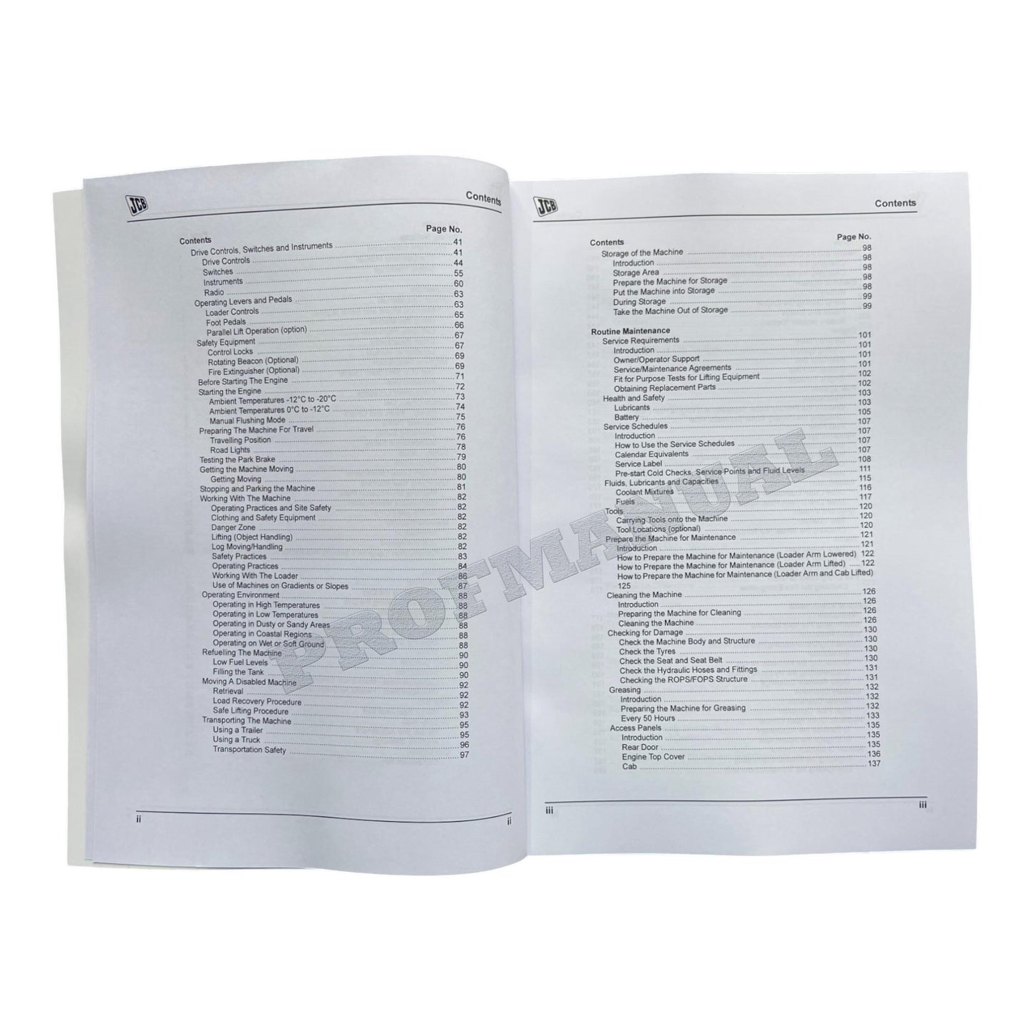 JCB 300 300T 330 320T SKID STEER LOADER Operators Manual 9821_6300