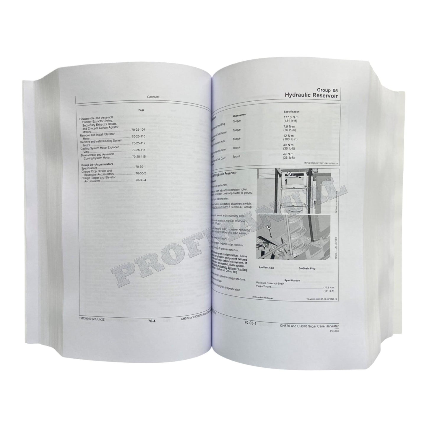 JOHN DEERE CH570 CH670 HARVESTER REPAIR SERVICE TECHNICAL MANUAL TM134019