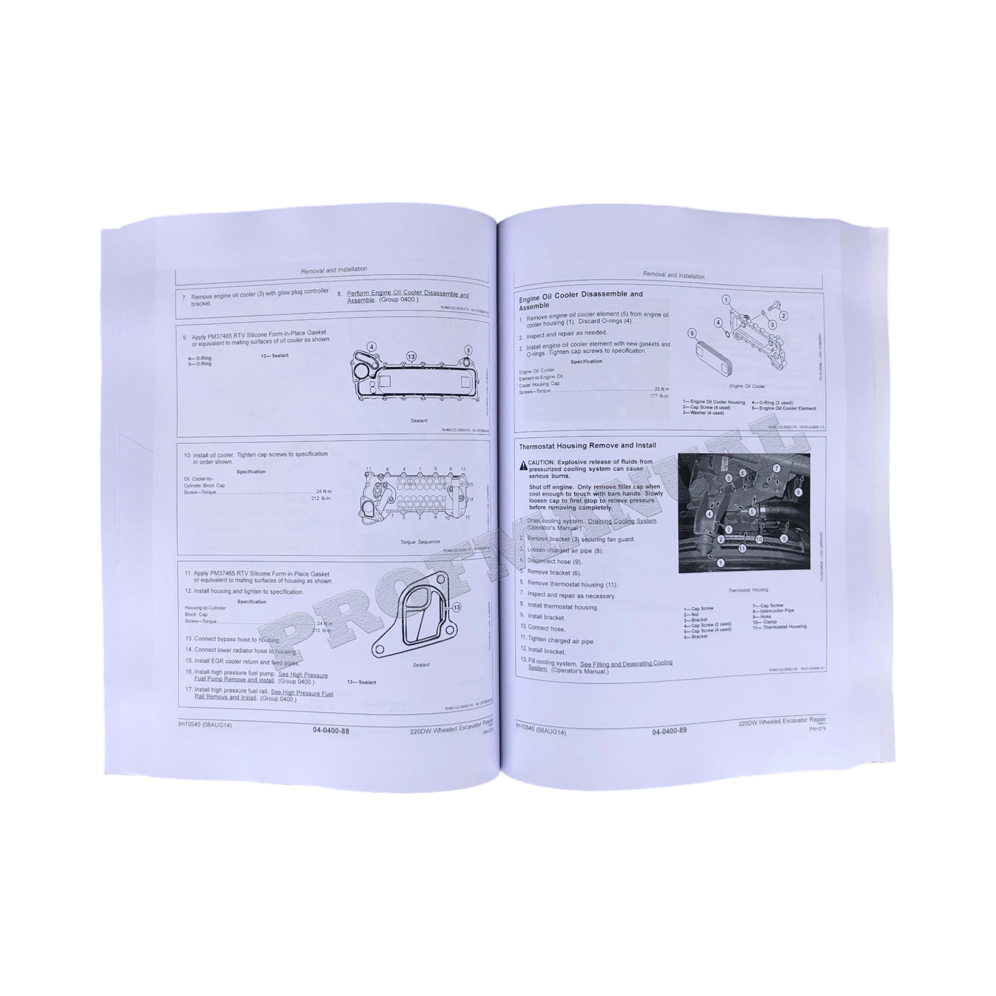 REPARATUR-SERVICEHANDBUCH FÜR BAGGER JOHN DEERE 220DW + !BONUS!