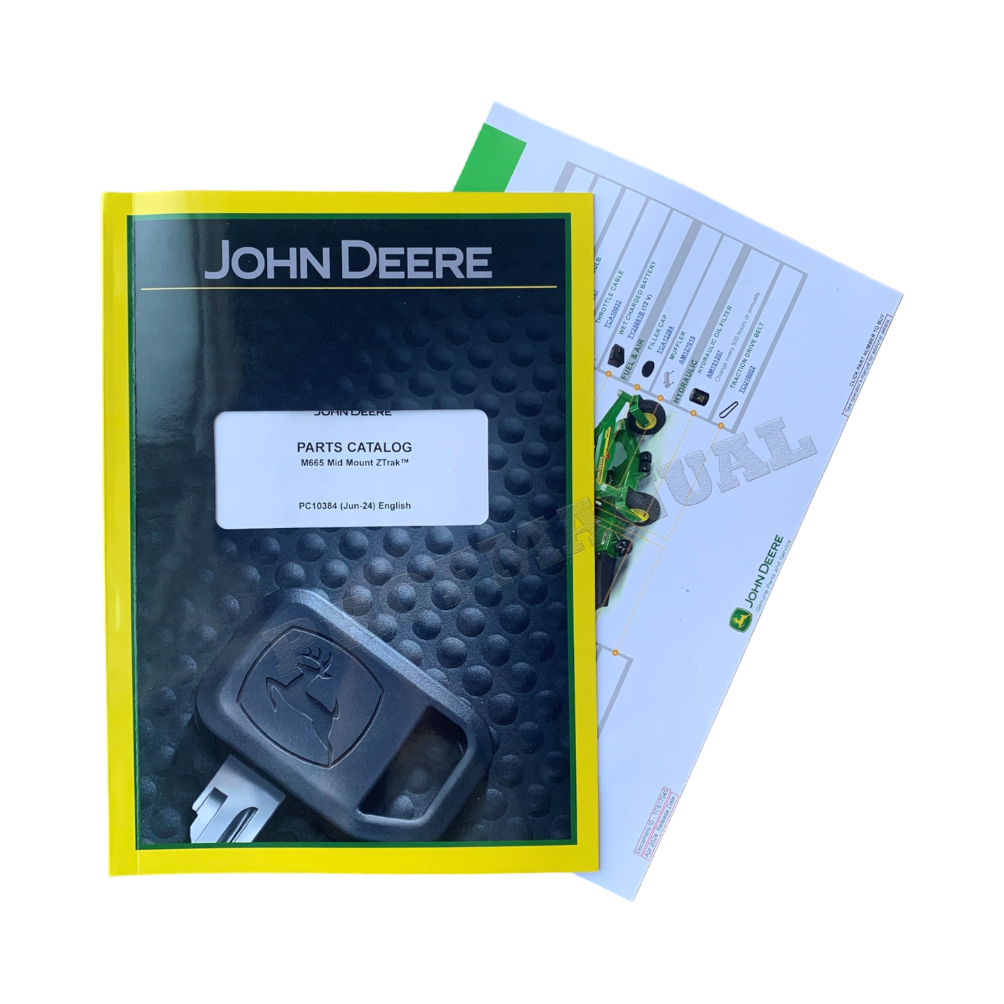 Manuel du catalogue des pièces détachées pour John Deere M665 Mid-Mount ZTrak + !BONUS!