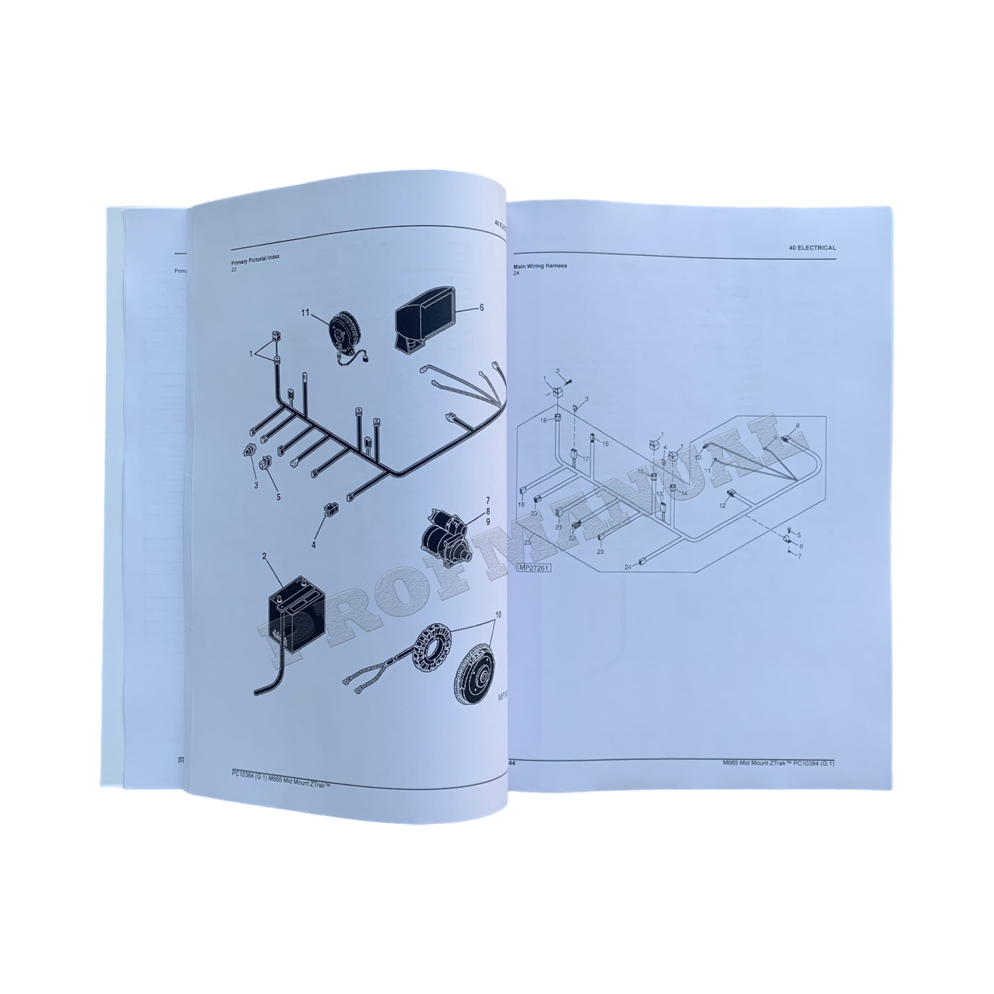 Manuel du catalogue des pièces détachées pour John Deere M665 Mid-Mount ZTrak + !BONUS!