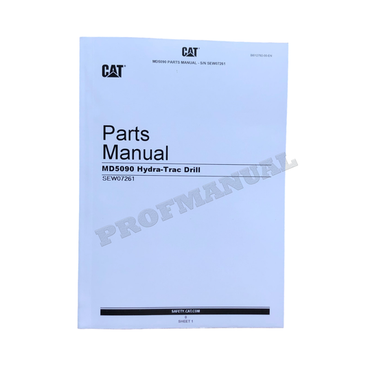 Catalogue de pièces détachées pour foreuse Caterpillar Cat MD5090 Hydra Trac, manuel d'utilisation, série SEW07261