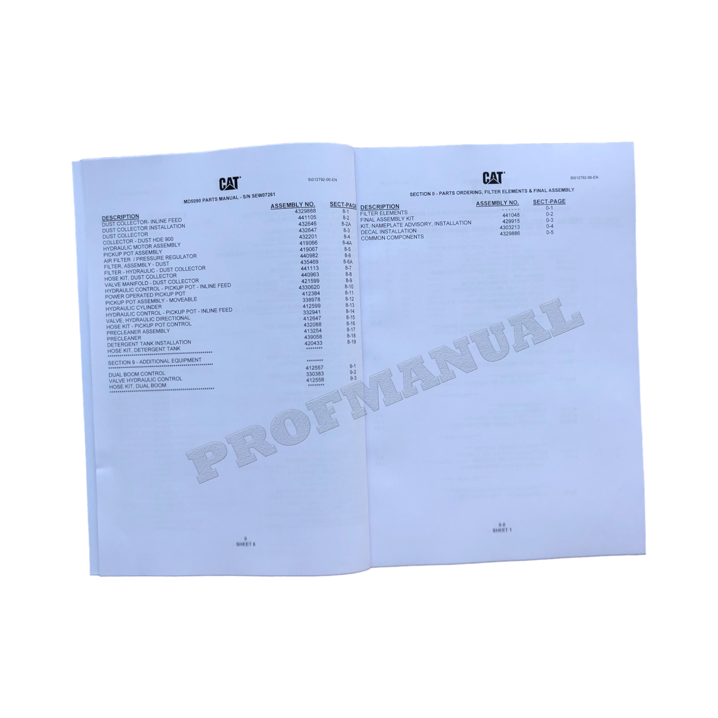 Caterpillar Cat MD5090 Hydra Trac Bohrer Teilekatalog Handbuch Ser. SEW07261