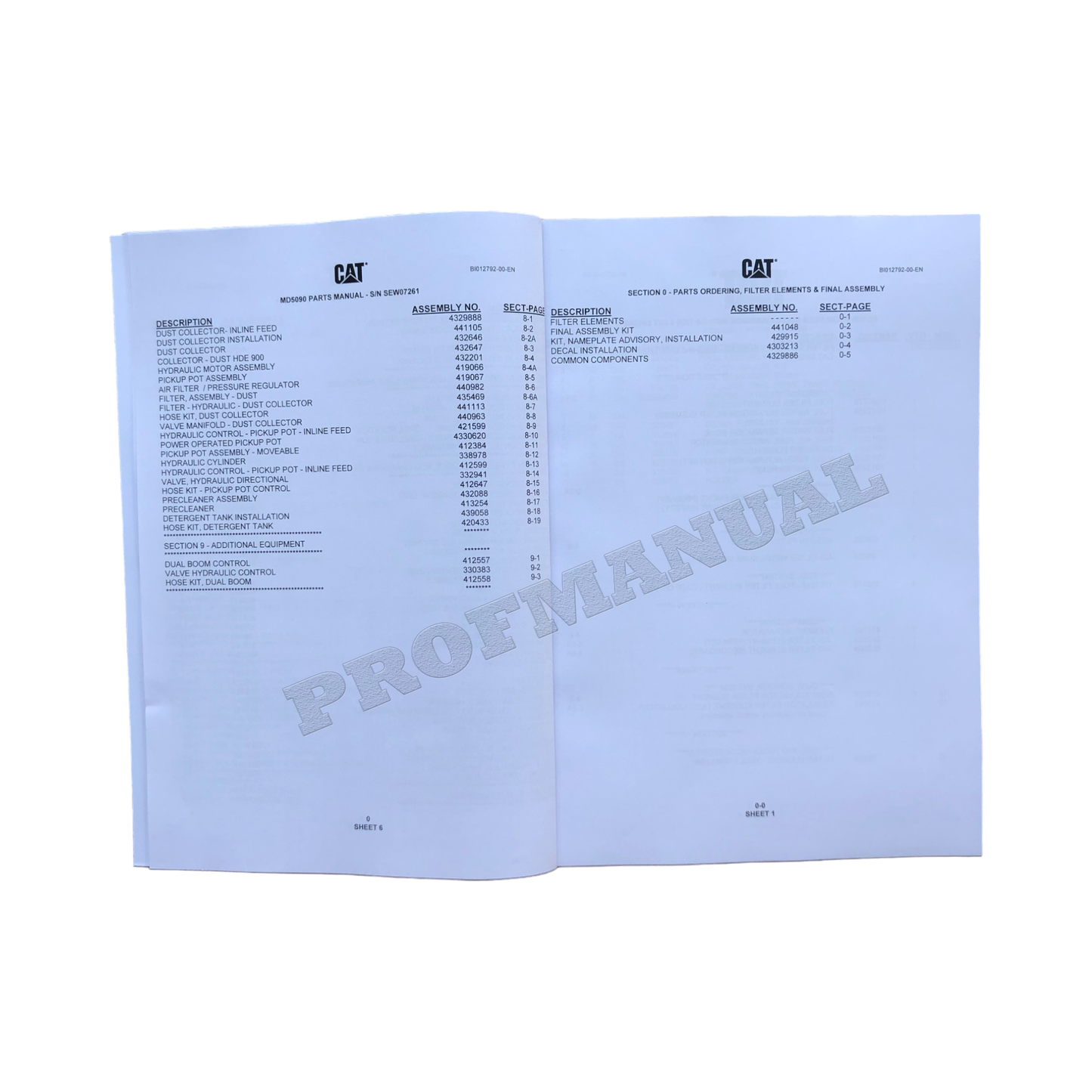 Caterpillar Cat MD5090 Hydra Trac Bohrer Teilekatalog Handbuch Ser. SEW07261