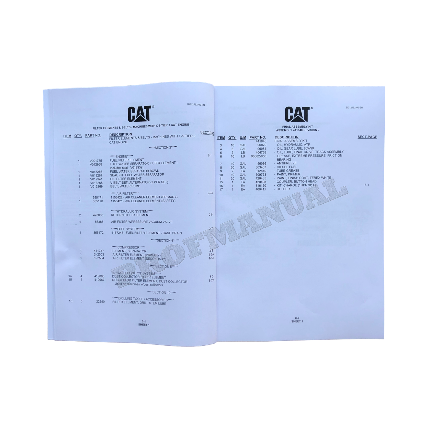 Caterpillar Cat MD5090 Hydra Trac Bohrer Teilekatalog Handbuch Ser. SEW07261