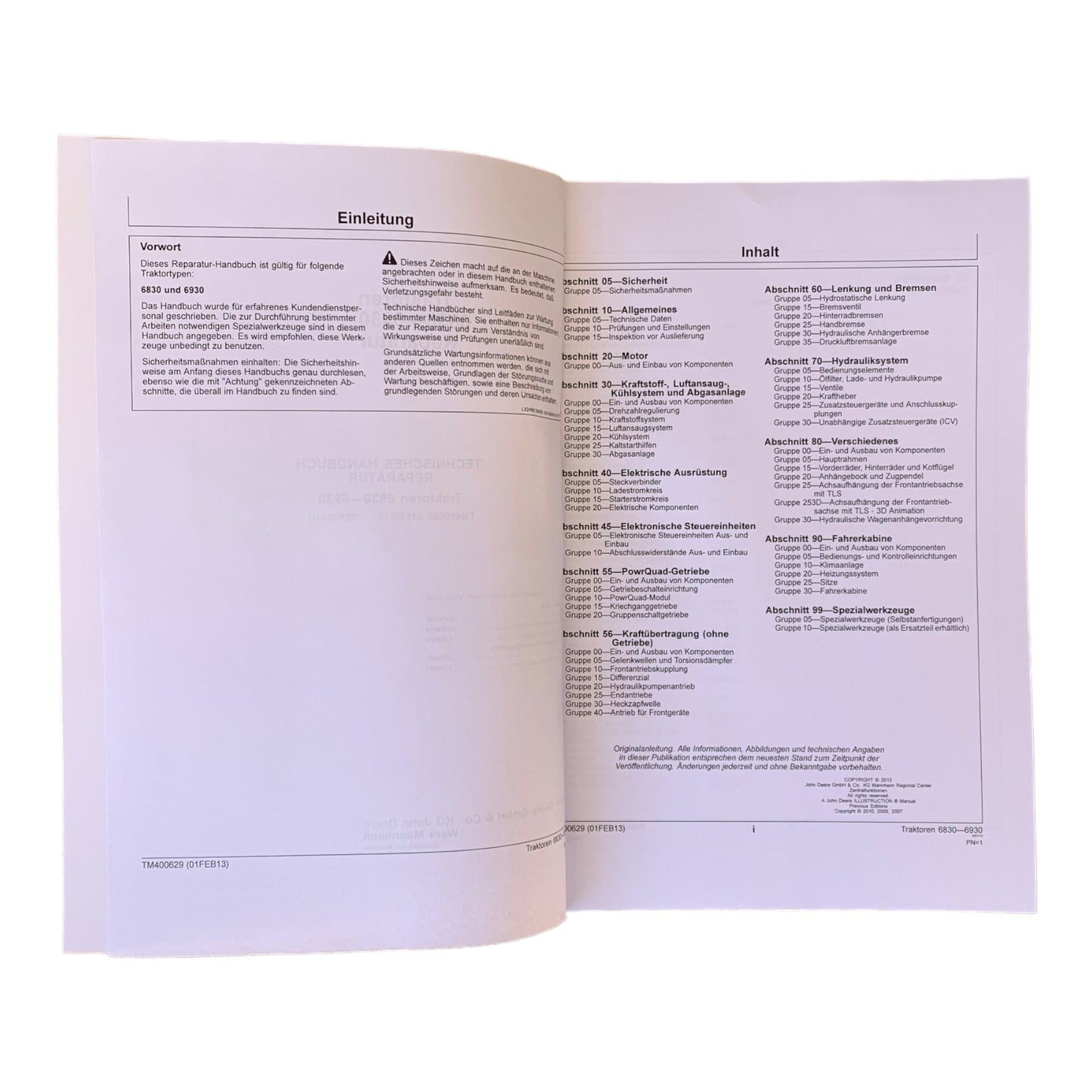 JOHN DEERE 6830 6930 TRAKTOR REPARATURHANDBUCH WERKSTATTHANDBUCH #2