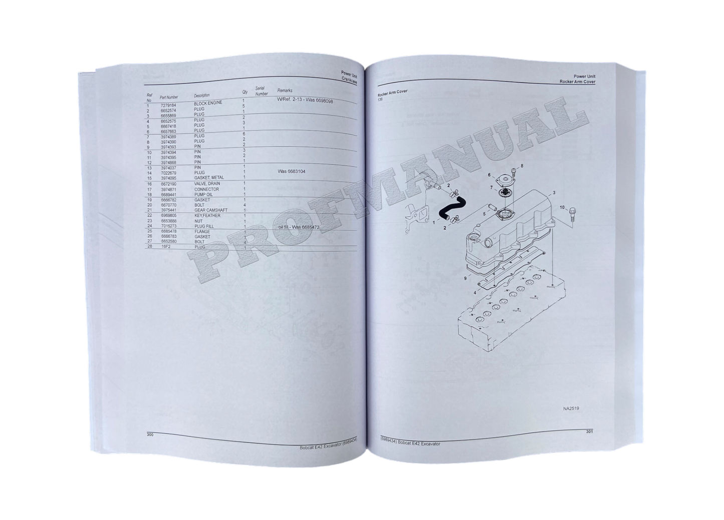 Bobcat E42 Excavator Parts Catalog Manual AG3411001-