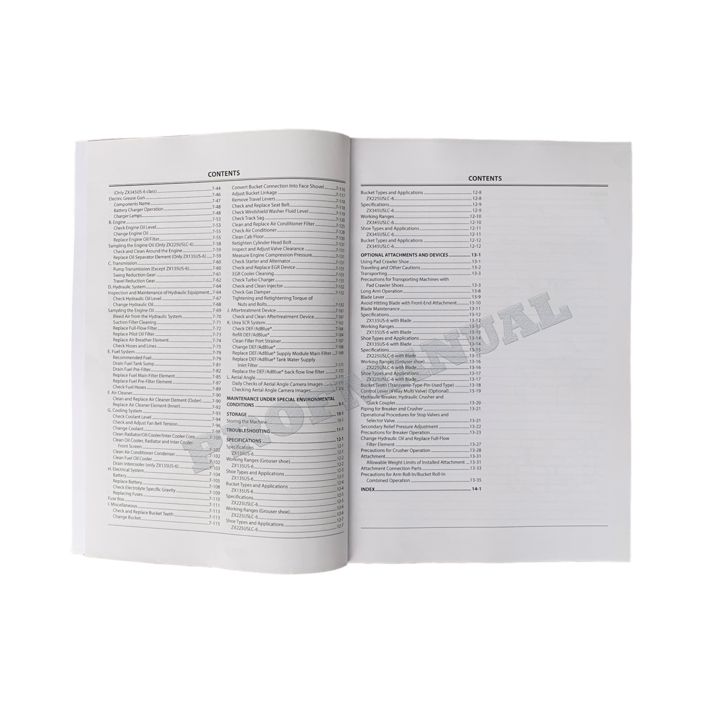 HITACHI 135US-6 225US-6 345US-6 345USLC-6 EXCAVATOR OPERATORS MANUAL