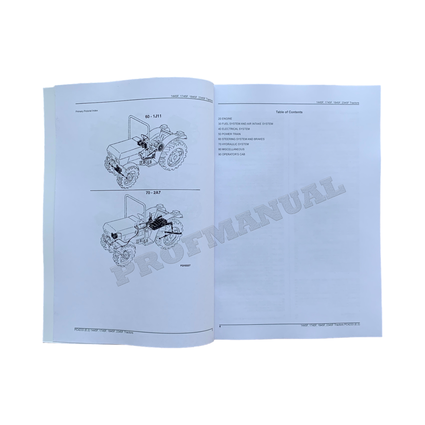 John Deere 1445F 1745F 1845F 2345F Tractor Parts Catalog Manual