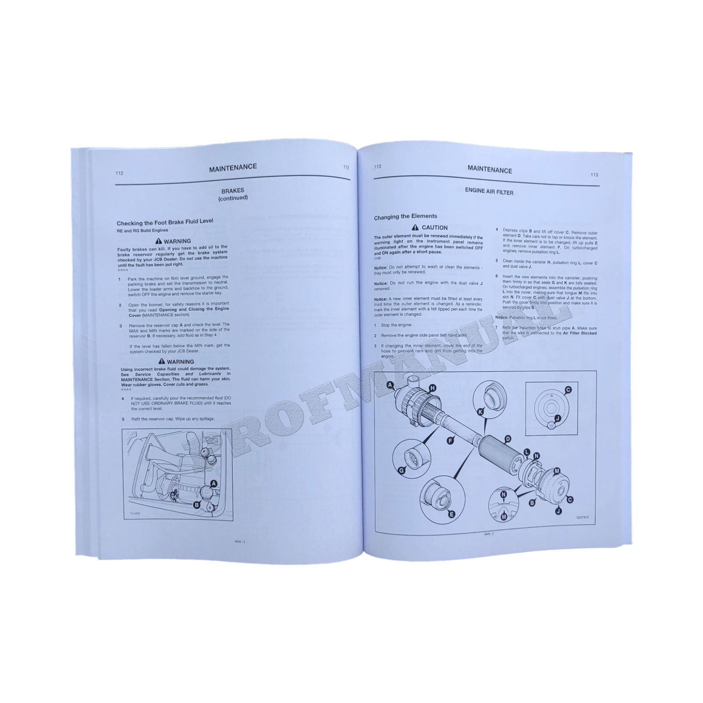 JCB 214 215 215E 217 Baggerlader Bedienungsanleitung