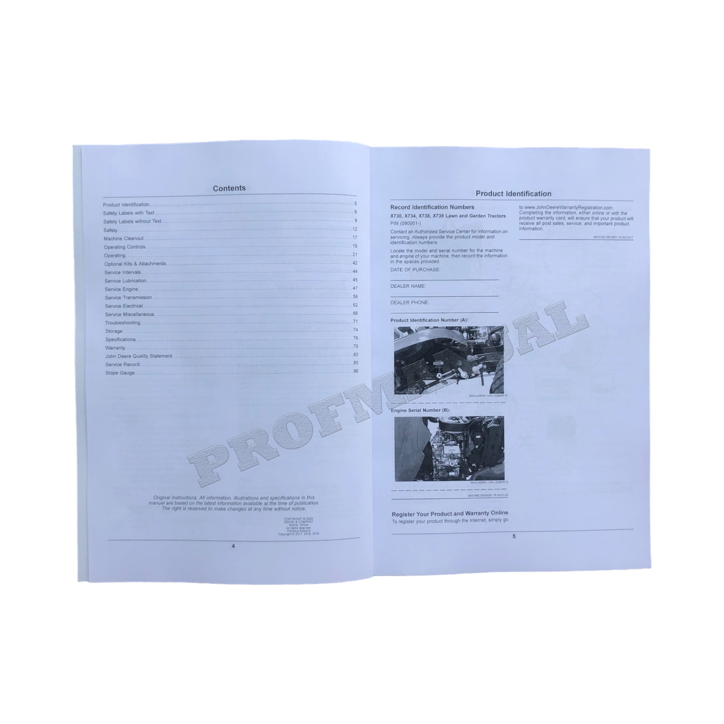 JOHN DEERE X730 X734 X738 X739 TRACTOR OPERATORS MANUAL ser 090001-