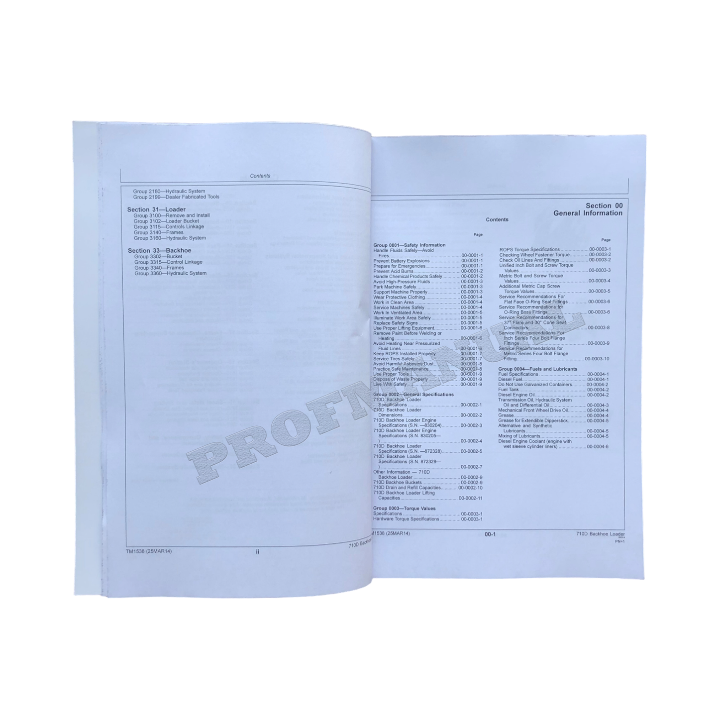 JOHN DEERE 710D BACKHOE REPAIR SERVICE TECHNICAL MANUAL TM1538