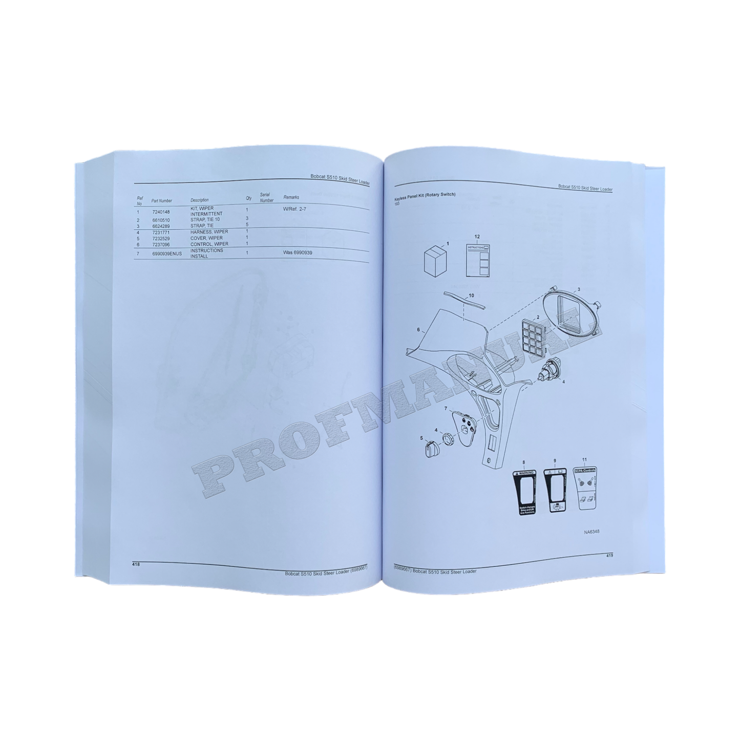 Bobcat S510 Kompaktlader Ersatzteilkatalog Handbuch A3NJ11001-