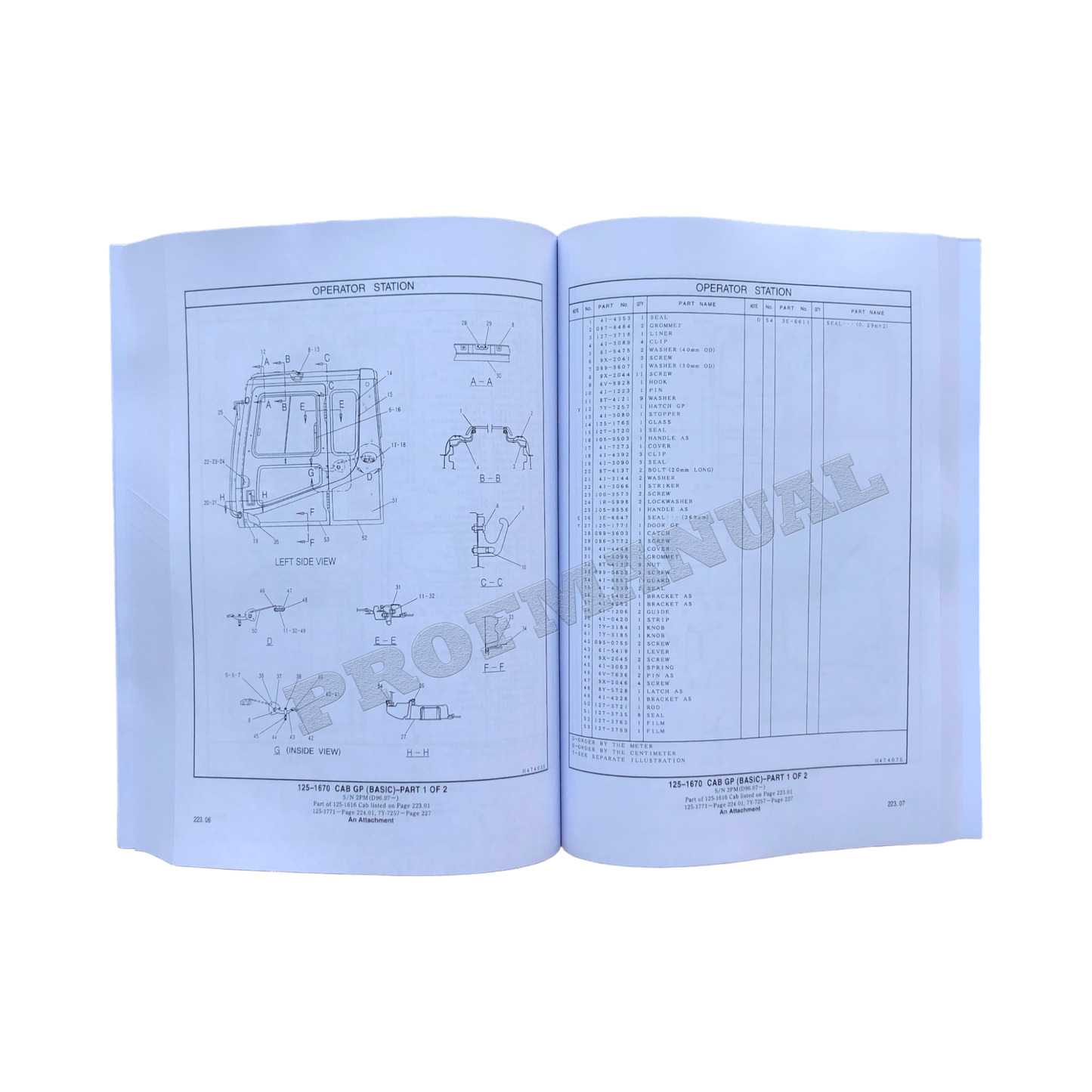 Caterpillar 307 Track Type Excavator Parts Catalog Manual D78701-Up 2PM257-Up