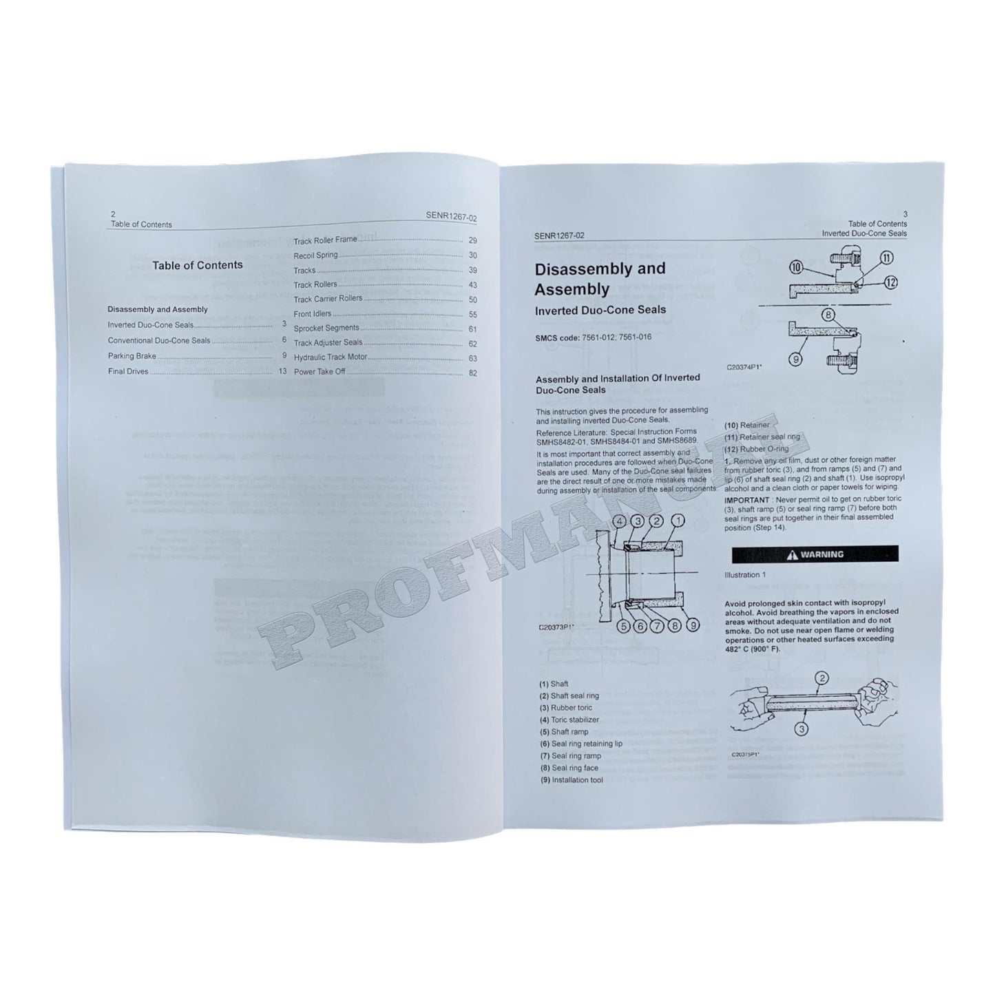 Caterpillar 933C 939C HYSTAT TRACK LOADER POWERTRAIN Manual Disassembly Assembly