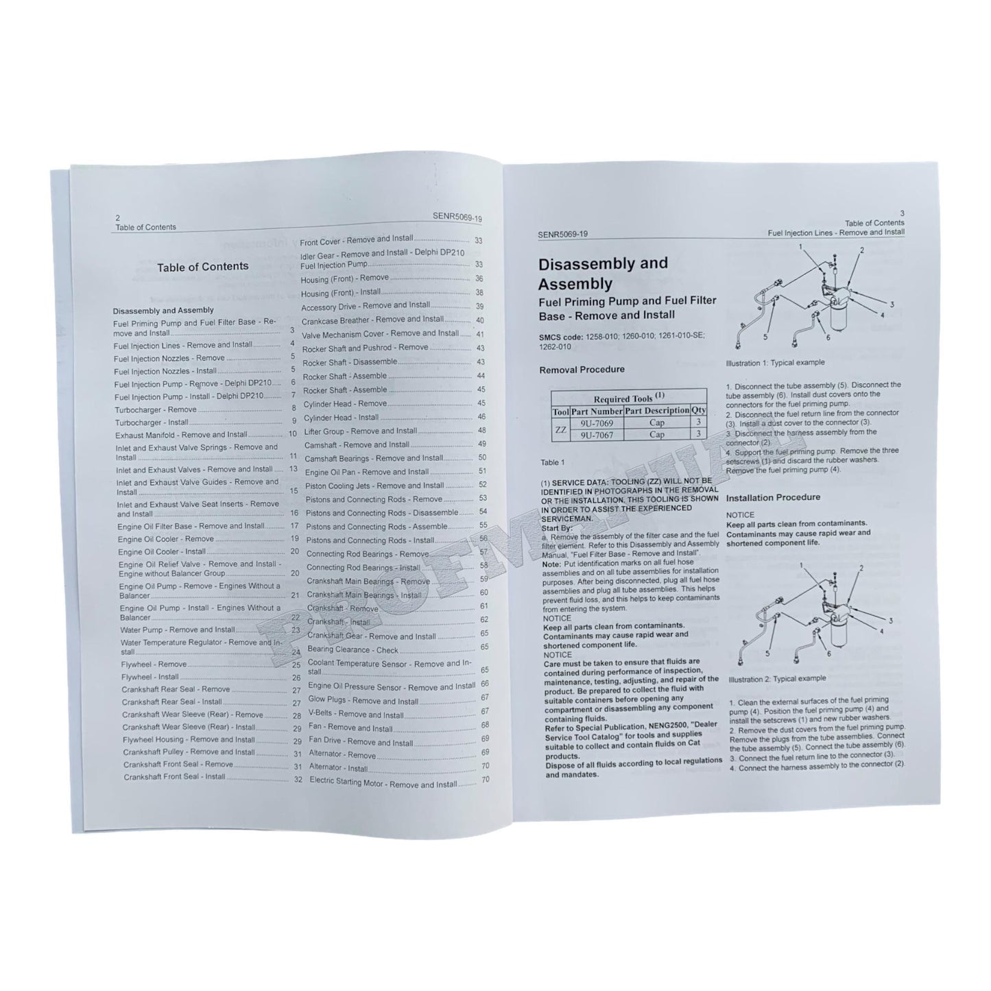 Caterpillar Cat 3054C Engine Built Machine Disassembly Assembly Manual