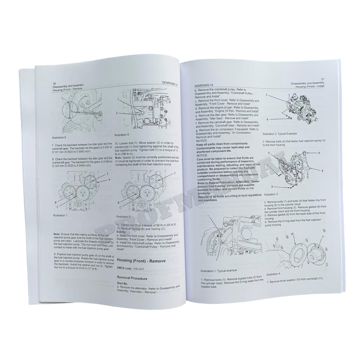 Caterpillar Cat 3054C Engine Built Machine Disassembly Assembly Manual