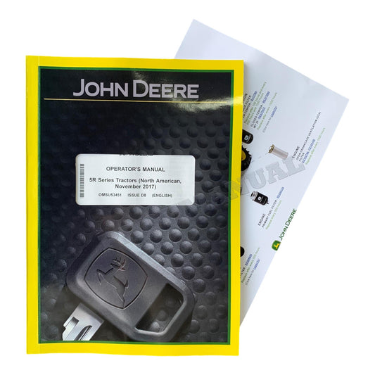 JOHN DEERE 5090R 5100R 5115R 5125R TRACTOR OPERATORS MANUAL 42767-43497 +BONUS