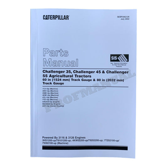 Caterpillar Cat Challenger 35 45 55 Cce Ag Traktor-Ersatzteilkatalog, Handbuch