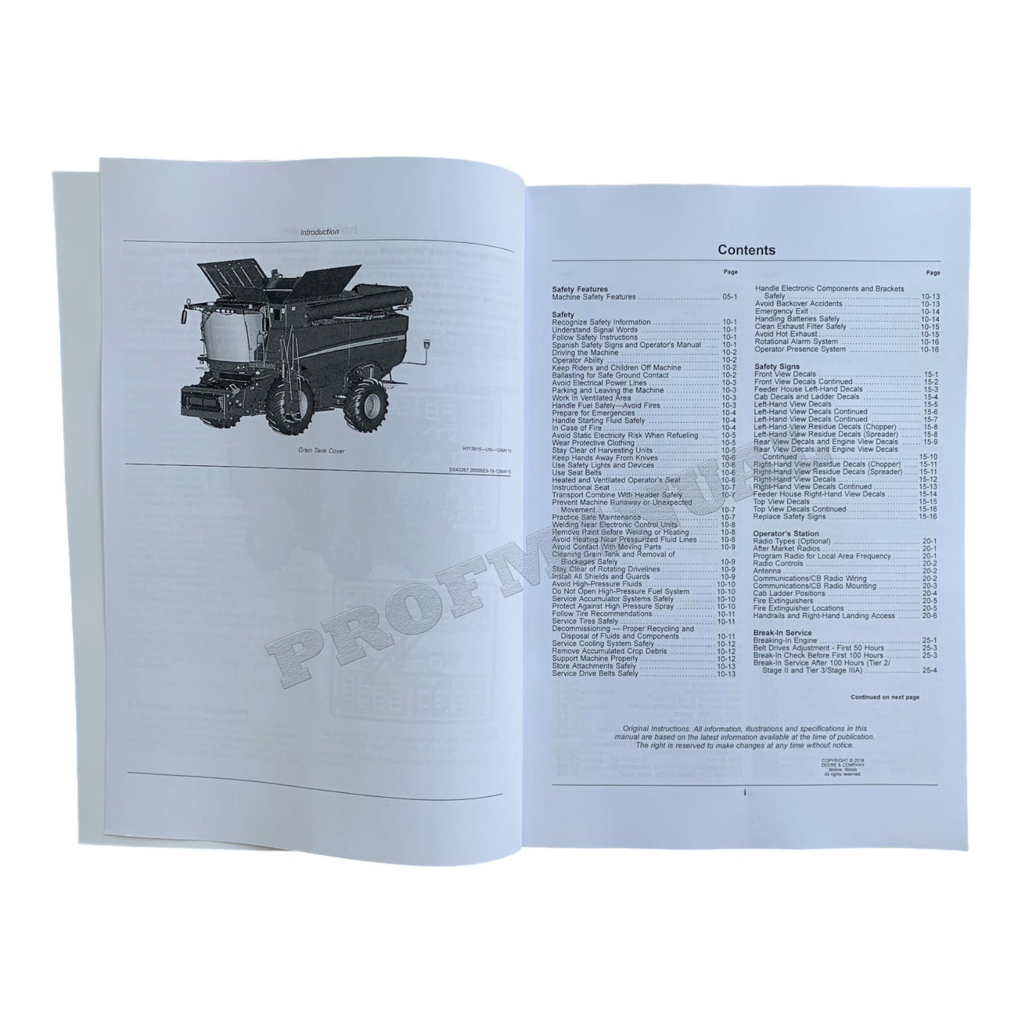 JOHN DEERE S760 S770 S780 S790 COMBINE OPERATORS MANUAL 805001 -