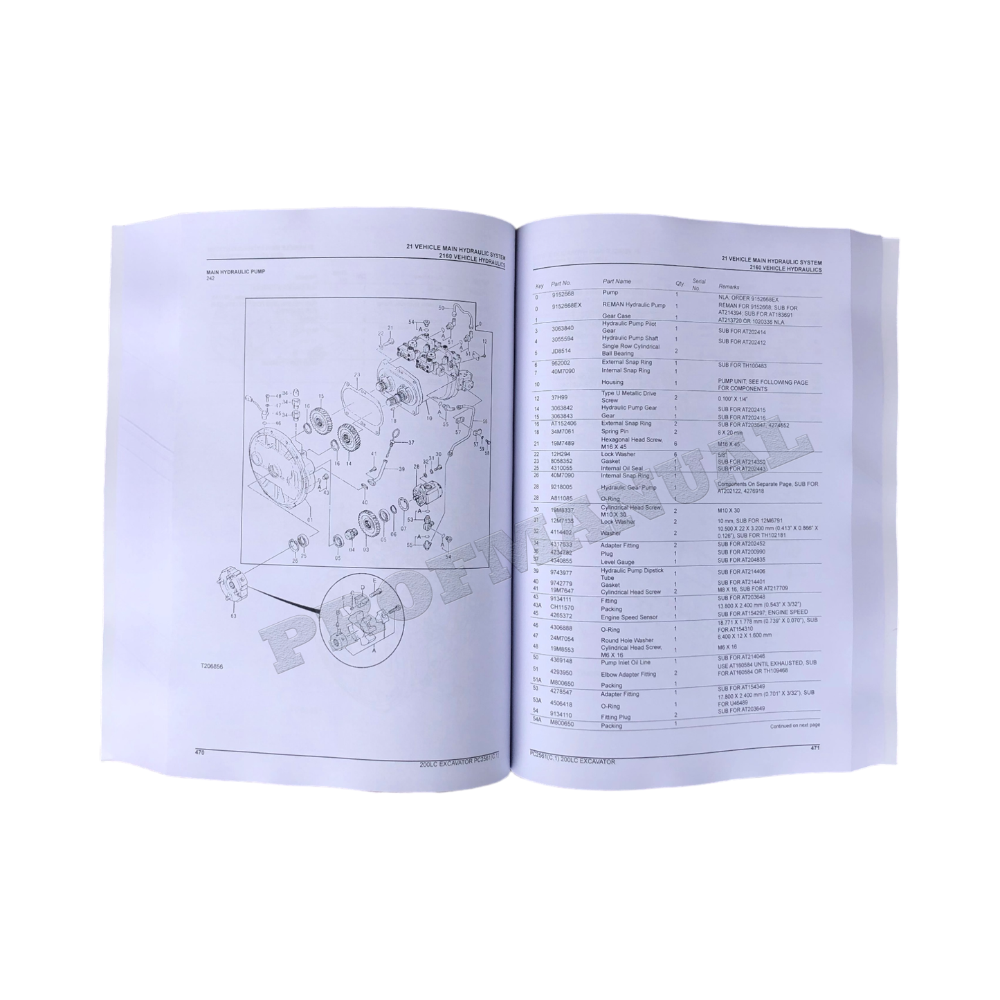 JOHN DEERE 200LC EXCAVATOR PARTS CATALOG MANUAL