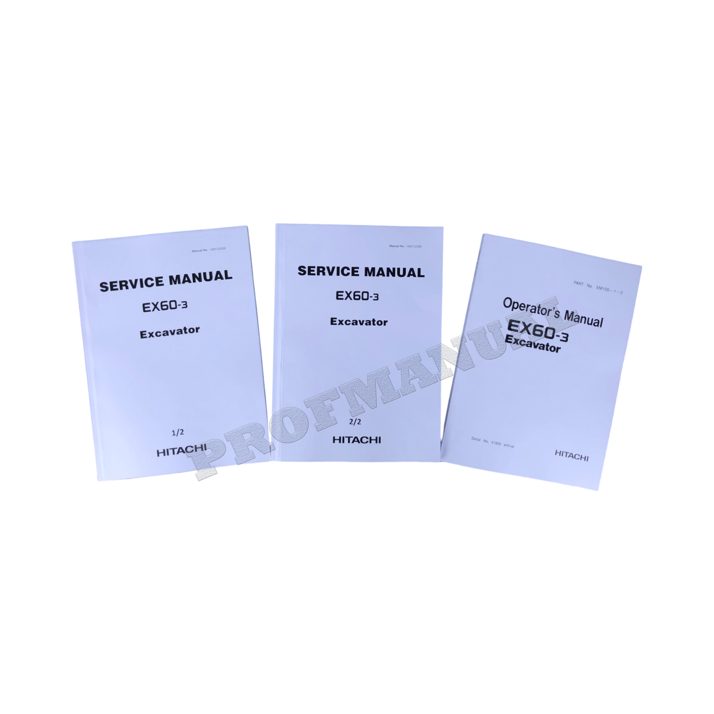 HITACHI EX60-3 EXCAVATOR SERVICE OPERATORS MANUAL SET 2 BOOKS