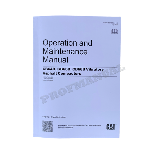 Caterpillar CB64B CB66B CB68B Asphalt Compactor Operators Manual KEBU7590