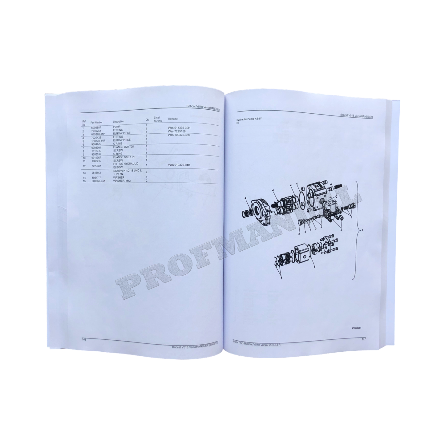 Bobcat V518 VersaHandler Parts Catalog Manual