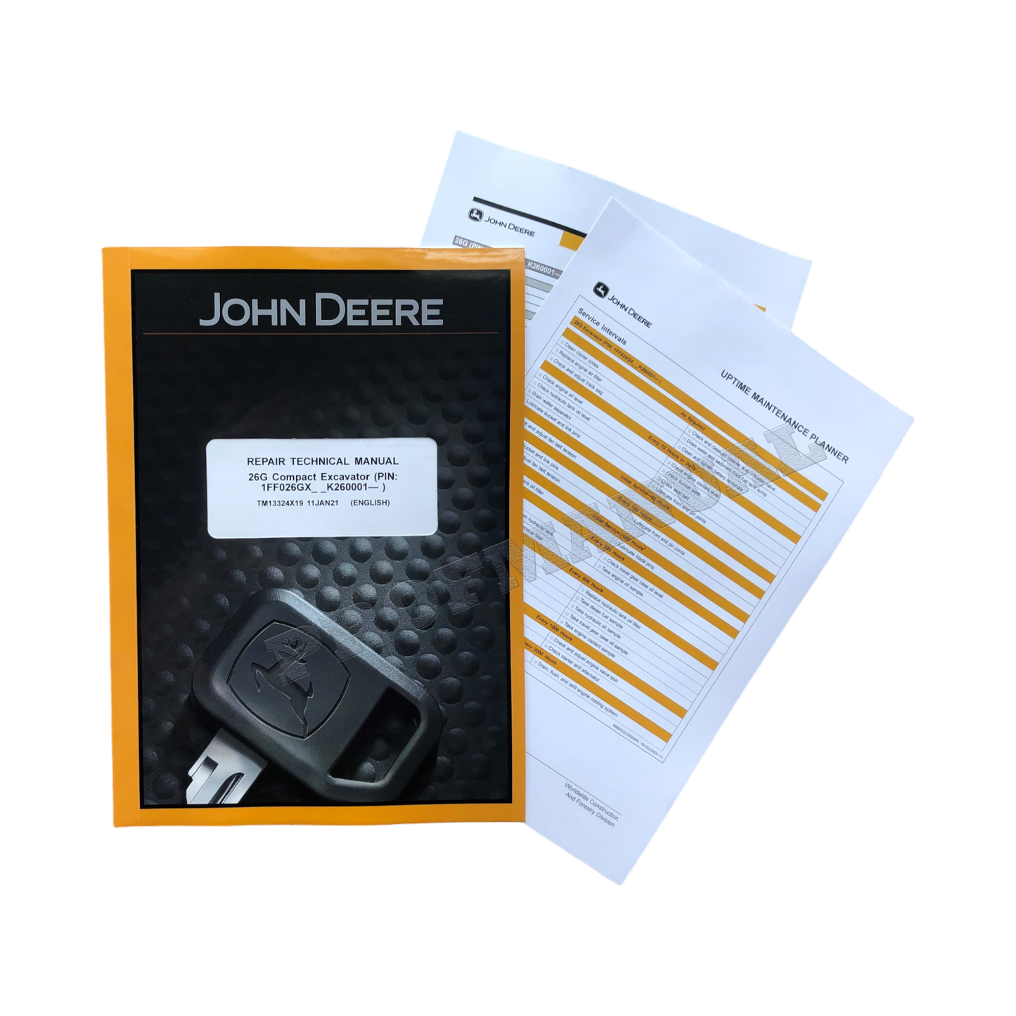 JOHN DEERE 26G EXCAVATOR REPAIR SERVICE TECHNICAL MANUAL TM13324X19 +BONUS!