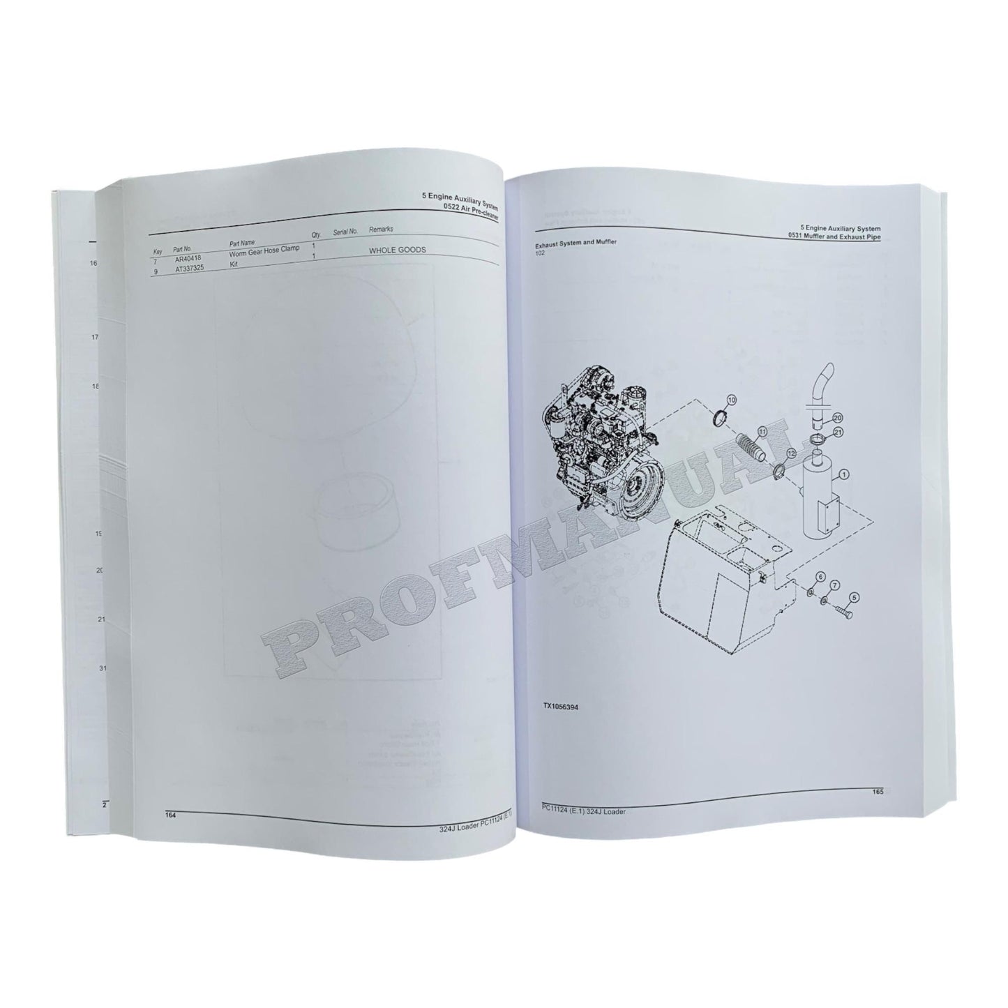 JOHN DEERE 324J LADER ERSATZTEILKATALOGHANDBUCH