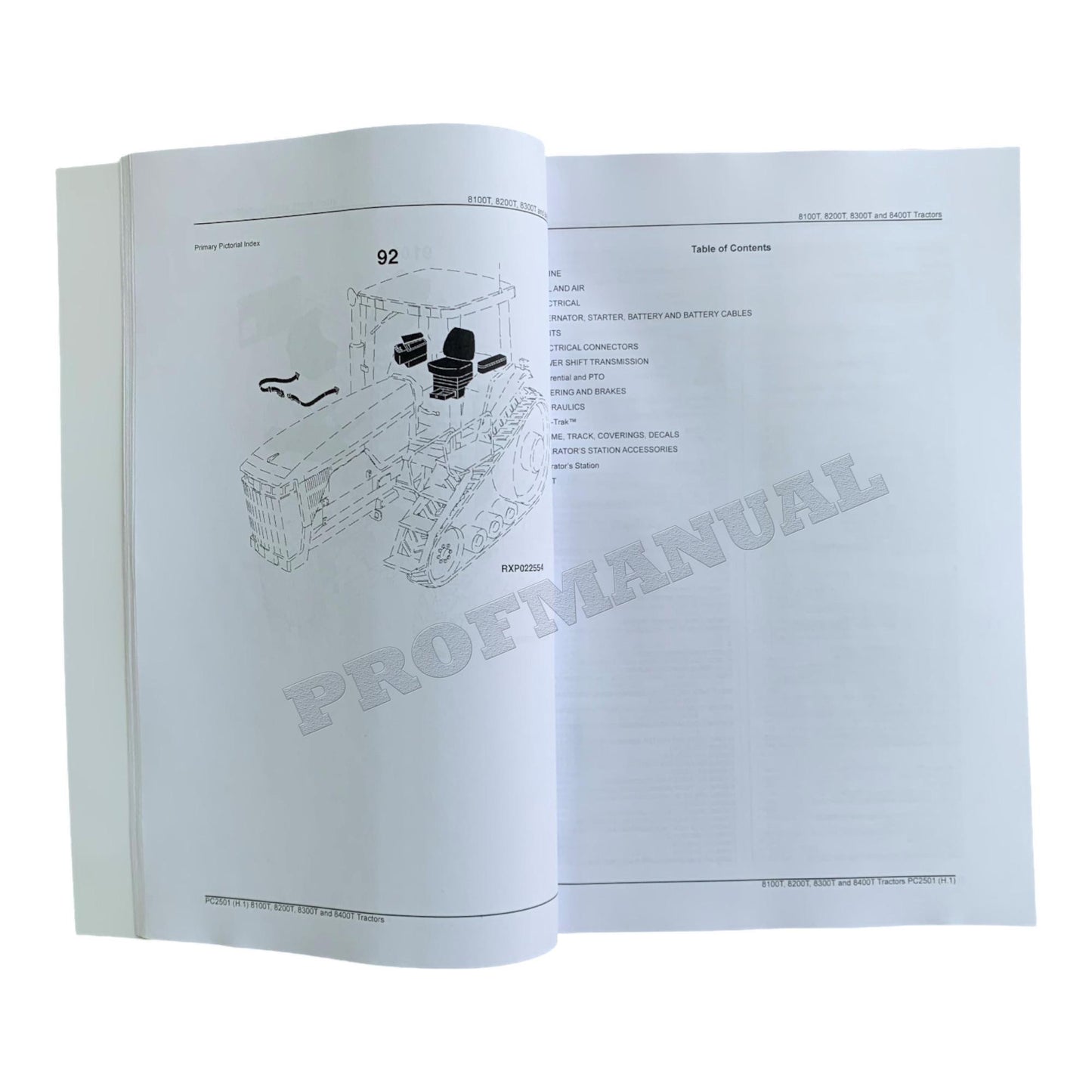 John Deere 8100T 8200T 8300T 8400T Traktor-Ersatzteilkatalog, Handbuch