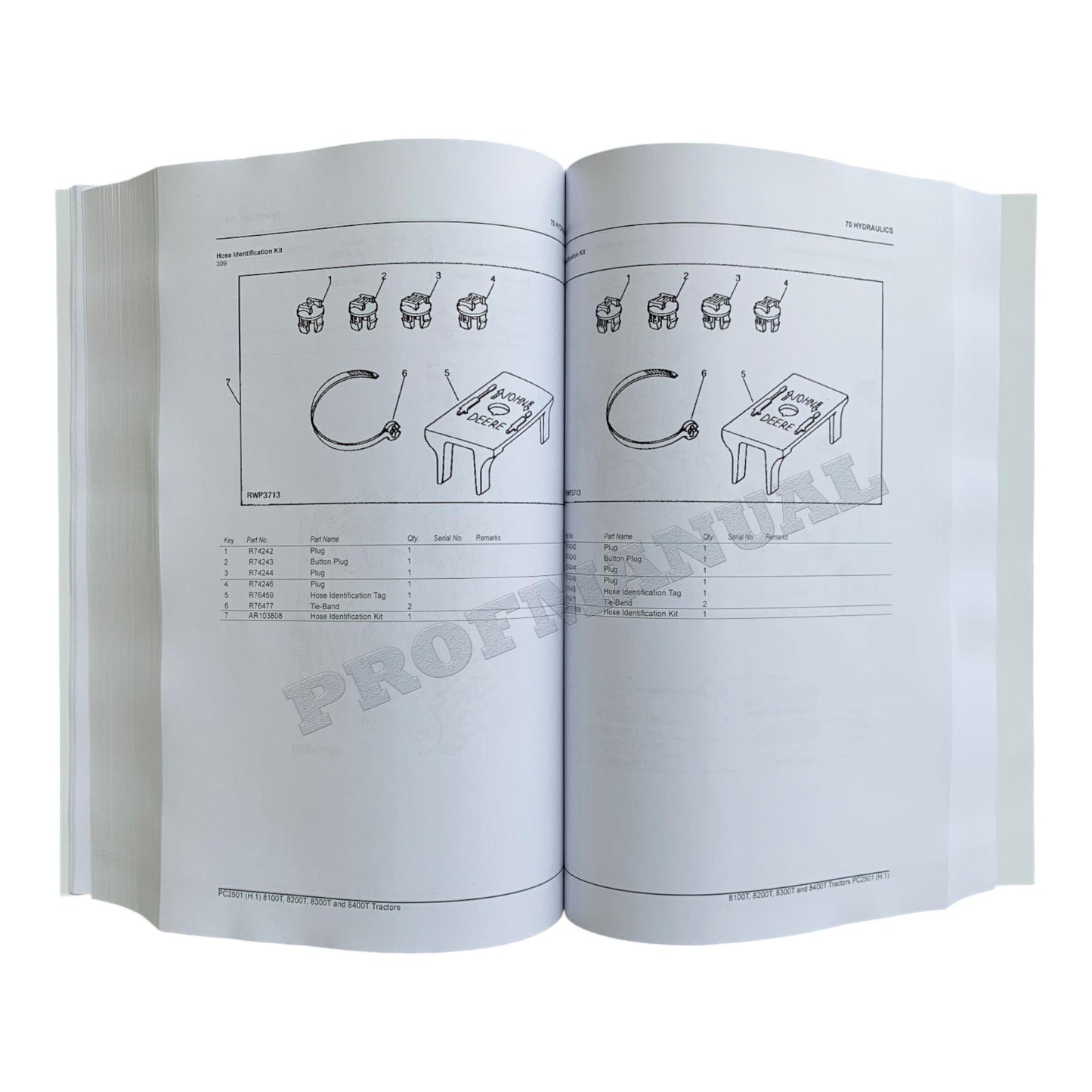 John Deere 8100T 8200T 8300T 8400T Traktor-Ersatzteilkatalog, Handbuch