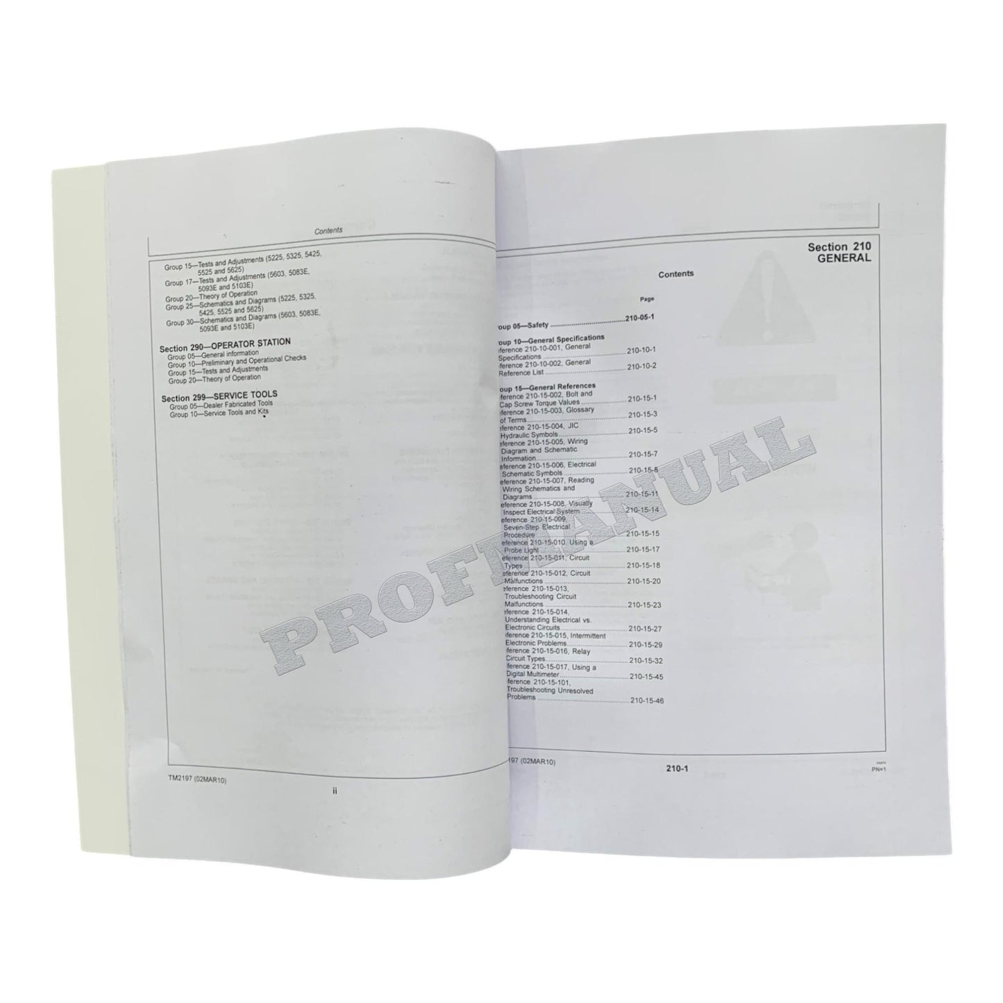 JOHN DEERE 5225 5325 5425 5525 5625 5603 TRAKTOR-BETRIEBSTESTHANDBUCH