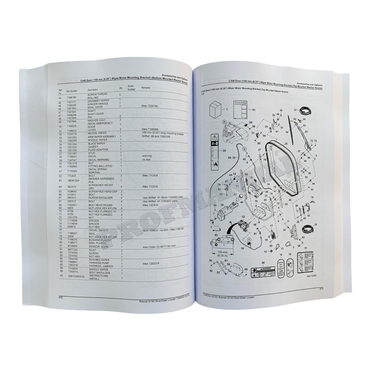 Bobcat S740 Kompaktlader Ersatzteilkatalog Handbuch B3BT11001-