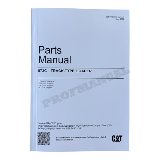 Caterpillar Cat 973C Track Type Loader Parts Catalog Manual